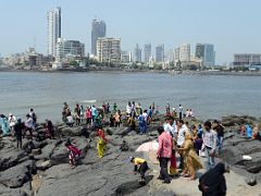 24 Haji Ali Dargah Mumbai At Low Tide Pilgrims Enjoy The Rocky Shore And Getting In The Water With Nehru Science Centre Across The Water