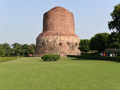 01B Dhamek Stupa Is A Solid Cylinder of Bricks and Stone Reaching a Height of About 44m and Diameter of 28m At Sarnath India