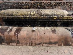 06B New Tealights And Burnt Wax On Dharmarajika Stupa At Sarnath Archeological Excavation Site India