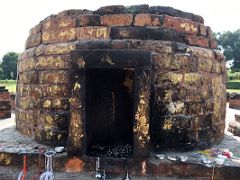06C A Circular Structure Has A Place To Burn Candles On Dharmarajika Stupa At Sarnath Archeological Excavation Site India