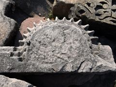 09C Semicircular Sun Type Broken Carving At Sarnath Archeological Excavation Site India