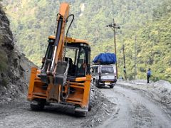 05B The NH10 Is Constantly Being Repaired Above The Teesta River On The Way From Bagdogra Airport To Gangtok Sikkim