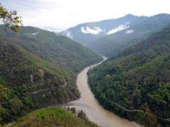 02A Rangeet River Flows Into The Teesta River With Highway 10 On The Opposite Shore To Gangtok Sikkim From Darjeeling