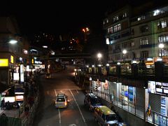 02C Nighttime View of Highway 10 Snaking Through Gangtok Sikkim India From Pedestrian Overpass To MG Marg