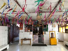 08B Colourful Ribbons Hang From The Ceiling Inside The Chhangu Baba Mandir Shiva Temple Next To Tsomgo Lake Sikkim India