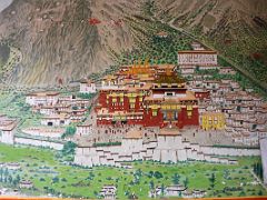 05A Mural Of The Main Monastery of the Karma Kagyu Lineage In Tsurphu Tibet At The Entrance To The Main Set Of Buildings At Rumtek Gompa Monastery Near Gangtok Sikkim India