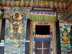 07C Red Virupaksha Guardian King of West Mural At The Entrance To The Main Temple At Rumtek Gompa Monastery Near Gangtok Sikkim India