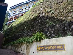 09C Sign For Golden Stupa At Rumtek Gompa Monastery Near Gangtok Sikkim India