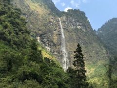 03A A Long Waterfall On The Drive From Lachen To Chungthang And On To Lachung Sikkim India