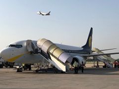 01A Jet Airways Airplane At Varanasi Airport