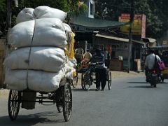 02B Passing A Fully Loaded Bicycle Cart On The Way From The Varanasi Airport To The City