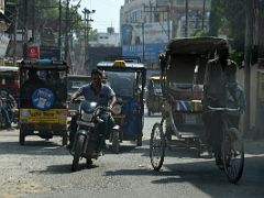 02C The Streets Get Chaotic With Motorcycles, Auto Rickshaws, Bicycle Rickshaws As We Enter Varanasi City From The Varanasi Airport