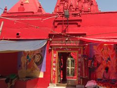 10A Durga Temple Is Painted Red To Match The Colour Of The Central Icon of Durga In Varanasi India