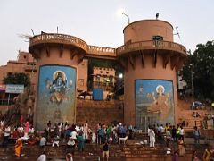 02B Paintings Of Lord Shiva and Lakshmi On Towers At Dashashwamedh Ghat On The Banks Of The Ganges River Varanasi India