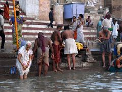 06A Pilgrims In The Ganges River At Sunrise From Our Boat On The Ganges River Varanasi India