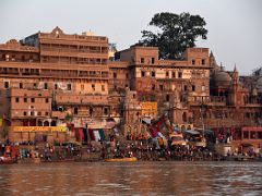 09A Pilgrims At AhilyaBai Ghat On The Ganges River Just After Sunrise Varanasi India