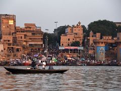 10B Crowds Of People At Dashashwamedh Ghat After Sunrise From A Tourist Boat On The Ganges River Varanasi India