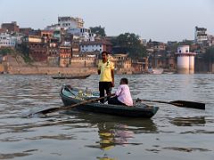 12A Being Rowed In A Boat After Sunrise On Ganges River Varanasi India