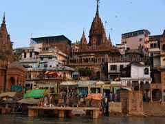 04B Manikarnika Burning Ghat And Shiva Temple On Right Varanasi India