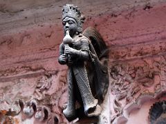 11C A Carved Hindu Figure Close Up Above A Door In Varanasi Old Town India