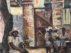 01A Back Yard by David Pottinger 1945 painting National Gallery Of Jamaica Kingston