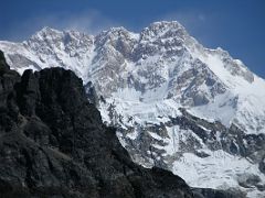 Kangchenjunga 07 02 Kangchenjunga Close Up From Unnamed Pass Heres a close-up of Kangchenjungas main (8586m), central (8482m) and south (8476m) summits, taken from just below the final pass at the beginning of the…