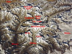 Nasa 1L ISS008-E-6645 Kangchenjunga  And Jannu From South With Labels Nasa has taken some excellent photos over the years. Here is a Nasa photo from the south including Kangchenjunga, Jannu, Ghunsa, Oktang, Pangpema, Kabru, The…