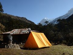 01B My Tent At Kokchrung 3717m With Pandim And Tingcheng Kang On The Goecha La Kangchenjunga Trek