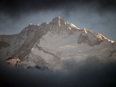 04B Yalung Kang, Kangchenjunga Main Central And South Close Up At Sunrise Above Dzongri On The Goecha La Kangchenjunga Trek