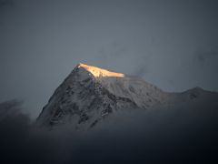 03B Sunrise Hits The Summit Of Ratong Above Dzongri On The Goecha La Kangchenjunga Trek