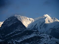 07B Kabru South, Kabru North And Kabru Dome Just After Sunrise Above Dzongri On The Goecha La Kangchenjunga Trek