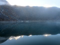 04D Mountains At Sunrise Reflected In Simiti Lake On The Descent From Goecha La 4600m On The Goecha La Kangchenjunga Trek