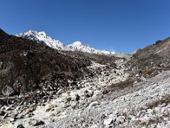 04A The Trail Climbs Next To The Zemu Chu As The Mountain Vista Opens Up To Siniolchu And Kangchenjunga On Day 4 Of Kangchenjunga East Face Green Lake Trek Sikkim India