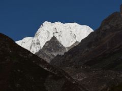 02B Nepal Peak And Kirat Chuli Tent Peak Close Up With Zemu Glacier Moraine Early Morning From Yabuk On Day 4 Of Kangchenjunga East Face Green Lake Trek Sikkim India