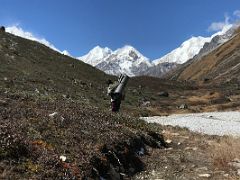 01A Trekking The Zemu Glacier Lateral Moraine With Kangchenjunga, The Twins, Nepal Peak, Tent Peak Near Rest Camp On Day 4 Of Kangchenjunga East Face Green Lake Trek Sikkim India