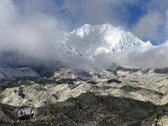 02B The Clouds Part To Reveal Kangchenjunga East Face Above The Zemu Glacier Early Morning From Green Lake On Day 5 Of The Kangchenjunga East Face Green Lake Trek Sikkim India