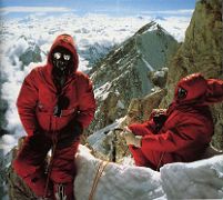 18B World Mountaineering - Peter Boardman and Joe Tasker Resting At The Pinnacles Just Below The Kangchenjunga Summit May 15, 1979
