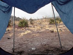 03 Looking Out At The Afternoon Rain From Our Tent At Shira Camp At Around 3900m On Day 2 Of The Machame Route Climbing Mount Kilimanjaro Kili October 2000