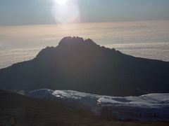 10A The Morning Sun Streams Over Mawenzi Peak With The Large Glacier Near The Summit Of Mount Kilimanjaro Kili October 11, 2000