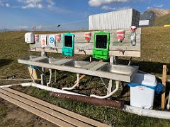 02B Hand washing station outside the toilets at Ak-Sai Travel Lenin Peak Base Camp