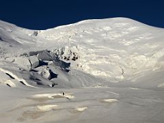 03B Razdelnaya Peak with huge jumbled ice blocks and crevasses in the early morning from Ak-Sai Travel Lenin Peak Camp 2 5400m