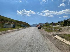 06A The Pamir Highway rises to the Chirchik Pass 2405m after an hour drive from Osh on the way to Lenin Peak Base Camp