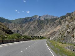 08A Mountain scenery on the Pamir Highway between Chirchik Pass and Taldyk Pass on the way to Lenin Peak Base Camp