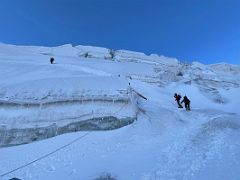 07A Ascending steeply to the crevasse area on the way to Ak-Sai Travel Lenin Peak Camp 2 5400m