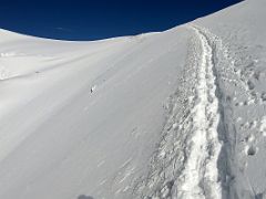 02D The route gets steeper as it traverses to the ridge above on the way to Ak-Sai Travel Lenin Peak Camp 3 6100m