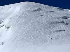 04A Beginning the climb on the steep face of Razdelnaya Peak on the way to Ak-Sai Travel Lenin Peak Camp 3 6100m