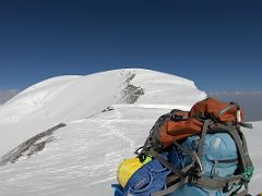 02C Looking back at the route to Camp 3 6100m from the col at 6020m on the way to Lenin Peak camp 4 6430m