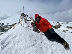 14A Jerome Ryan, Dangles and the bust of Lenin on the Lenin Peak summit 7134m