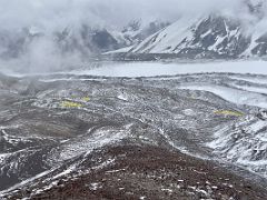 02B Looking back thru the snowy haze from the trail toward Yuhin Peak 5100m from Ak-Sai Travel Lenin Peak Camp 1 4400m