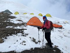 05A Arriving at the tents just 10m below the summit of Yuhin Peak 5100m on the way from Ak-Sai Travel Lenin Peak Camp 1 4400m